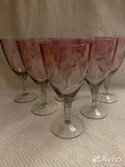 Фужеры марганцевое стекло СССР