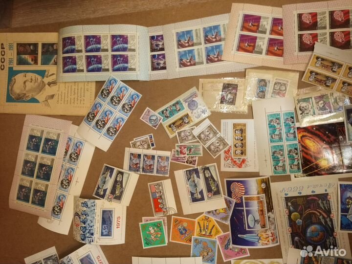 Марки космонавты спутники СССР