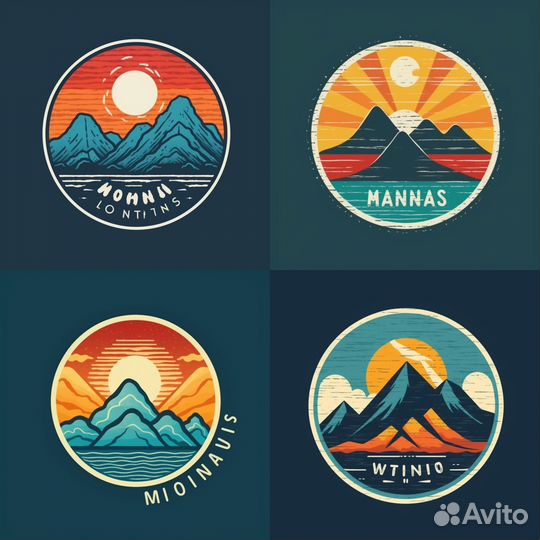 Логотипы, иллюстраций, графика на основе нейросети