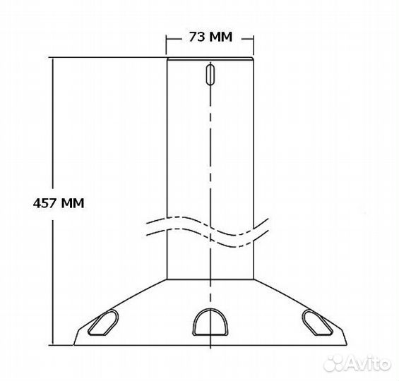 Стойка под сиденье columbia 450 мм, диаметр 73 мм