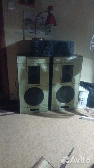 Акустические колонки и усилитель с эквалайзером