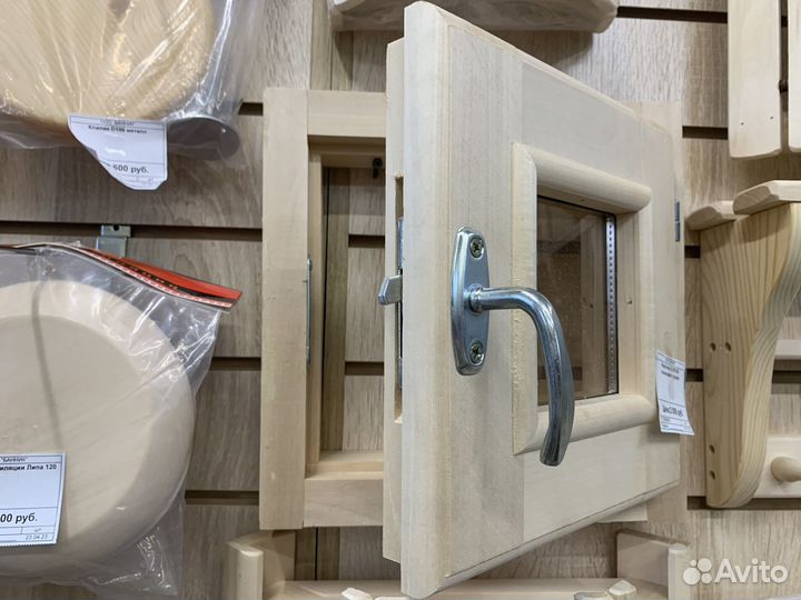 Форточка из липы в баню или сауну