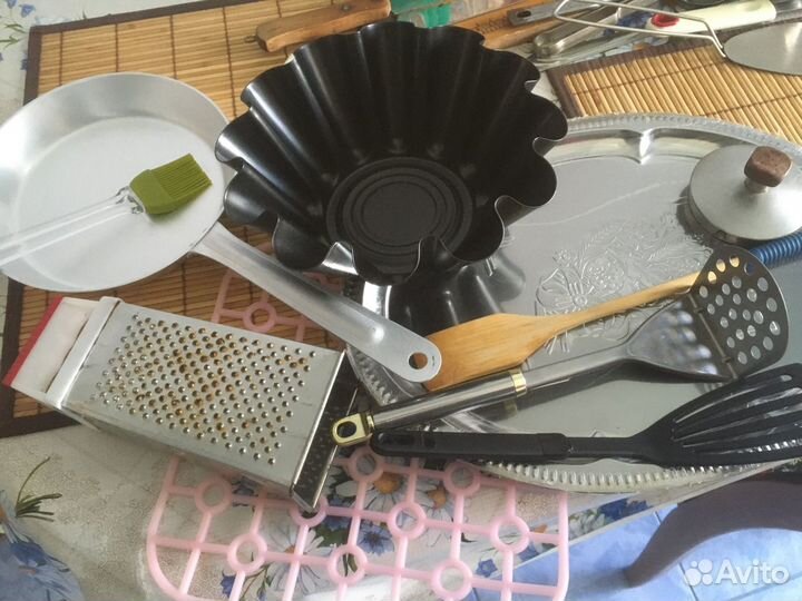 Посуда СССР (60-80 гг.), сковорода, чеснокодавка