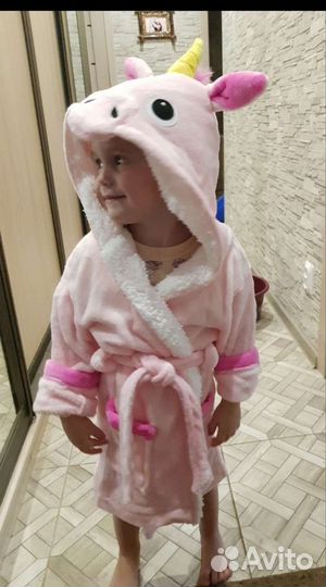 Халатик детский от 98 размера единорог