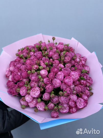 Букет розы пионовидные