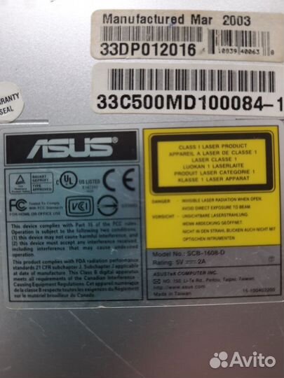Комбо-привод asus Slim DVD/CD-RW SCB-1608-D