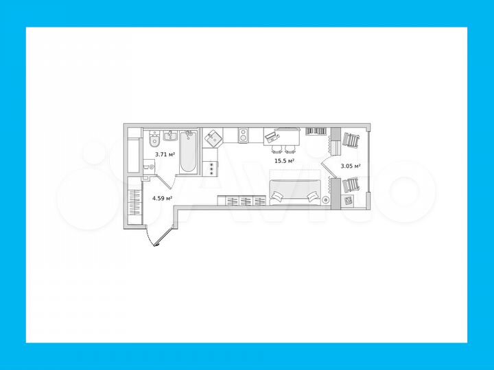 Квартира-студия, 26,9 м², 21/23 эт.