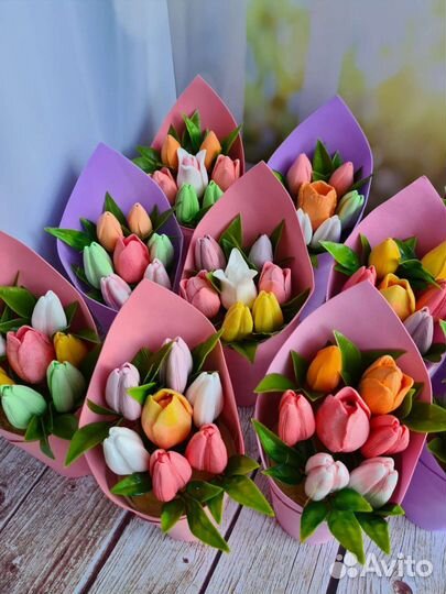 Мыло ручной работы Цветы на День Мамы