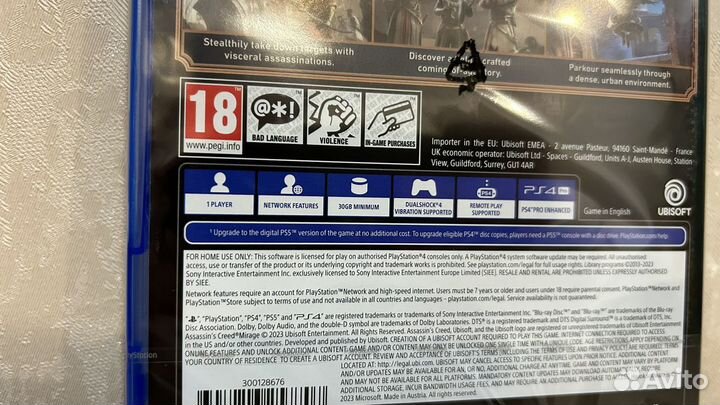 Assasins creed Mirage ps4 диск