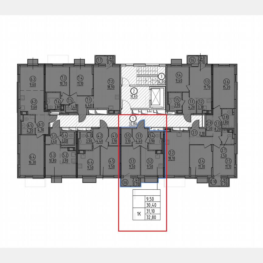 1-к. квартира, 31,1 м², 4/9 эт.