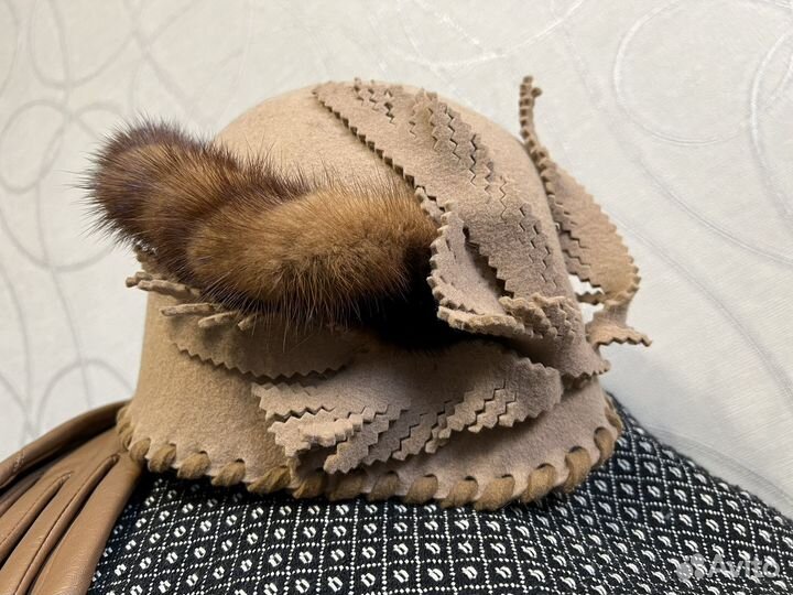 Шляпа женская новая фетровая шерсть ручная работа