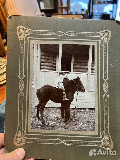 Старинное фото «Мальчик на пони»