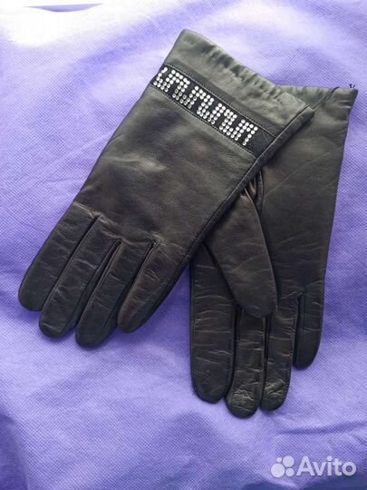 Перчатки женские кожаные новые, р. 22