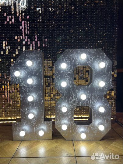 Цифры с лампочками аренда