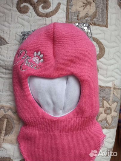 Шапка шлем для девочки зима