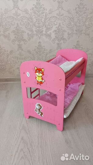 Кроватка деревянная + 2 к. постельного