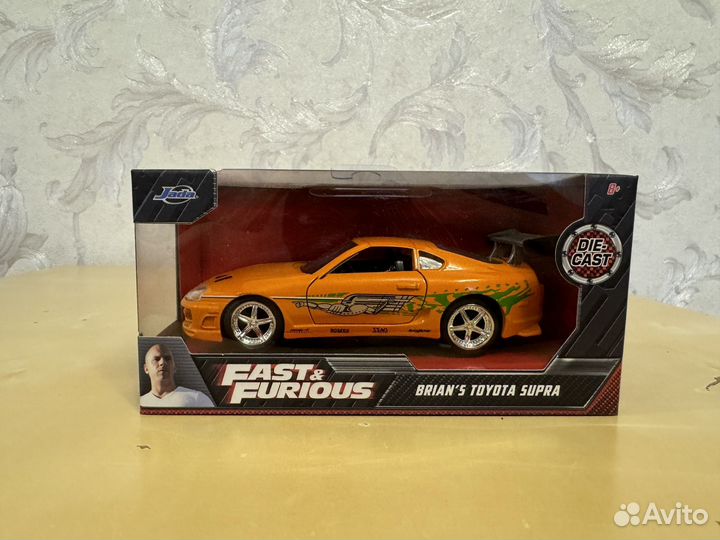 Модель авто Toyota Supra, jada, fast, 1:32