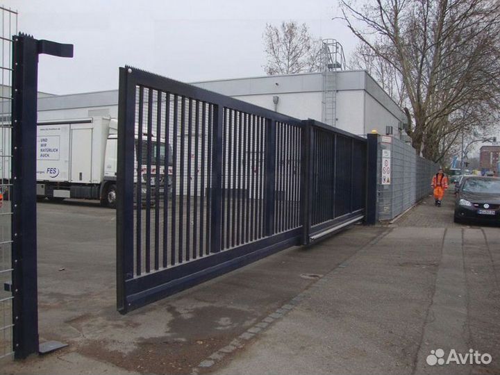 Установка откатных ворот