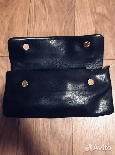 Клатч натуральная кожа черный