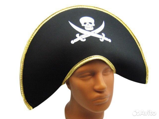 Шляпа Пирата с золотой каймой