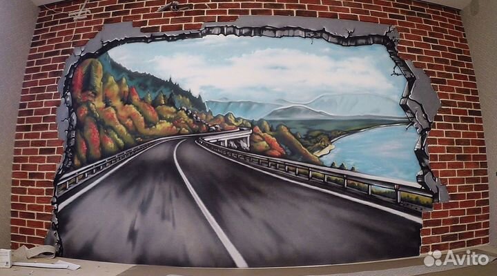 Роспись стен по эскизам. 3D Граффити