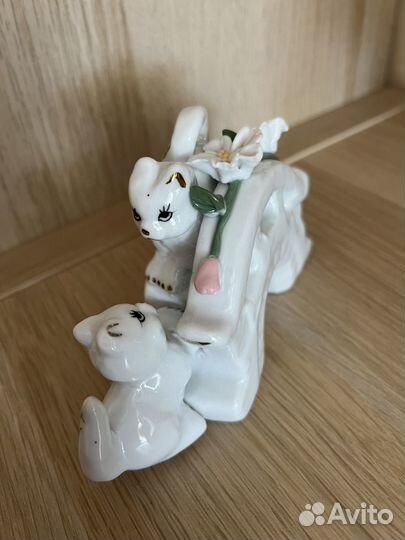 Фарфоровая статуэтка котята, котики, кошки