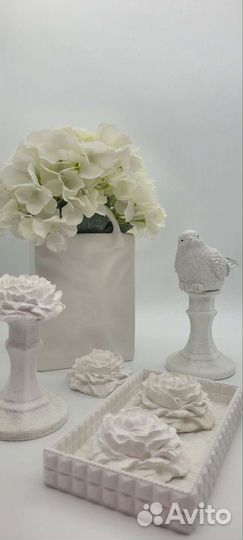 Пион из гипса декор интерьера,Аромакамень