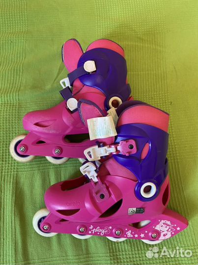 Роликовые коньки детские (р 32-34) + защита