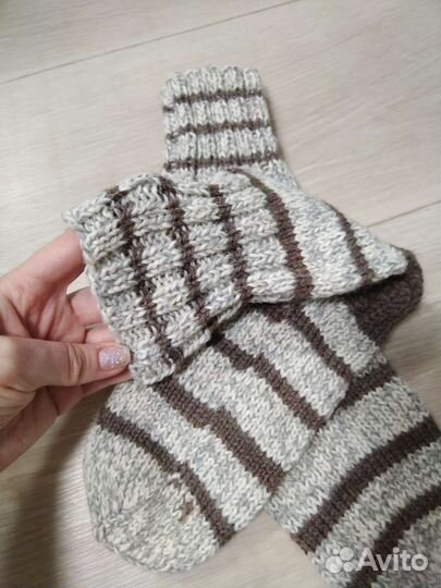Носки ручной вязки шерстяные