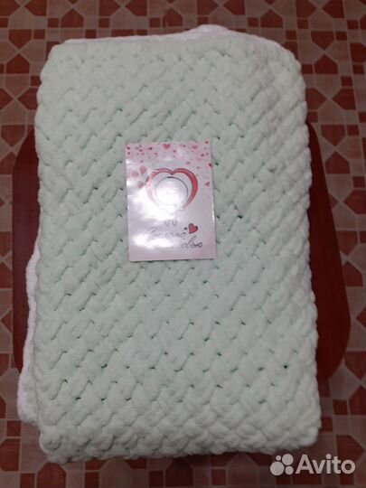 Плед детский вязаный новый