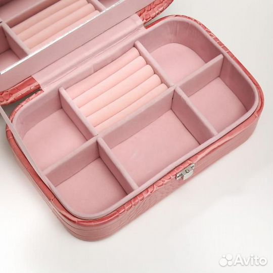 Шкатулка кожзам для украшений 'Кожа питона' светло