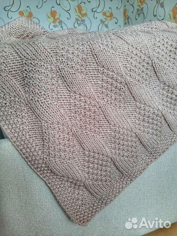 Плед детский вязаный бежевый