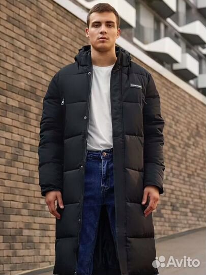 Пуховик зимний длинный мужской р 54,56