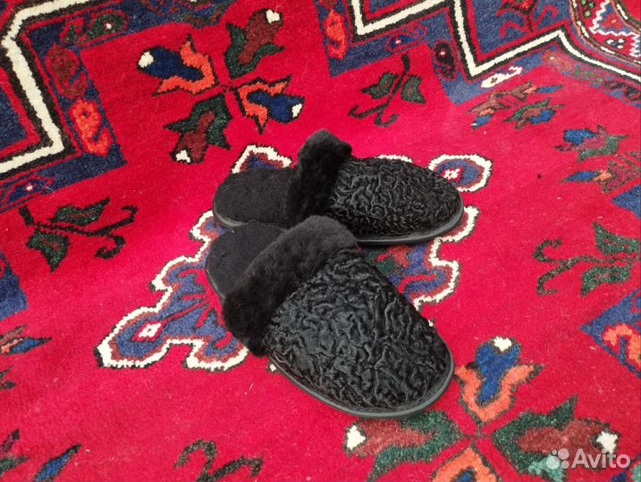 Тапочки из натурального каракуля