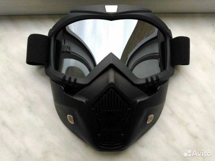 Маска с очками для ski мото шлема