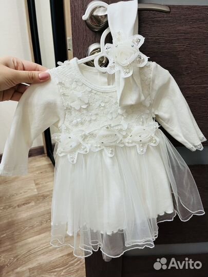 Детское нарядное платье с повязкой