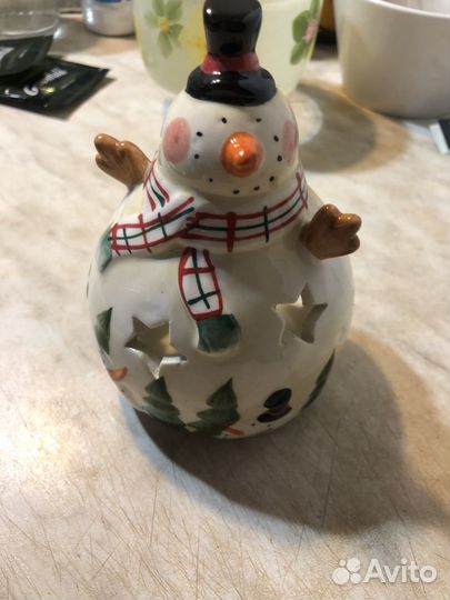 Подсвечник снеговик