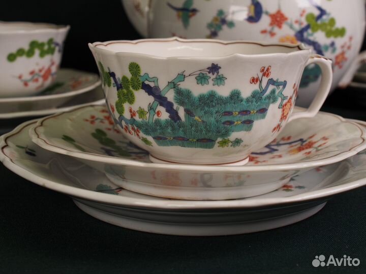 Антикварный фарфоровый чайный сервиз. Meissen