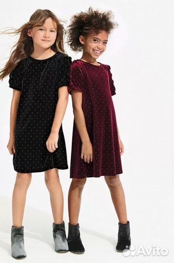 Платье черный бархат для девочки