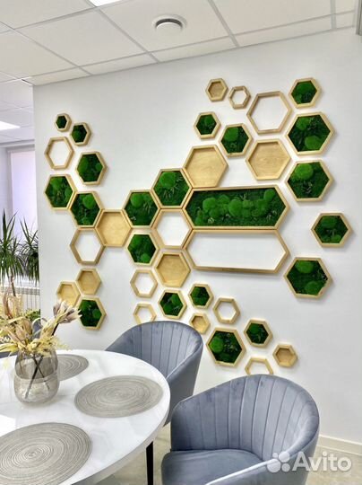 Мох стабилизированный. Ягель. Озеленение. Кочки