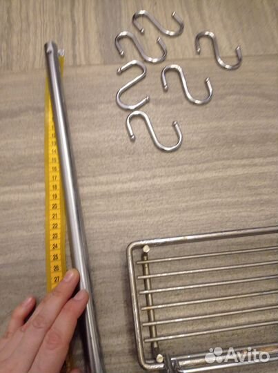 Рейлинг для кухни и полки с крючками