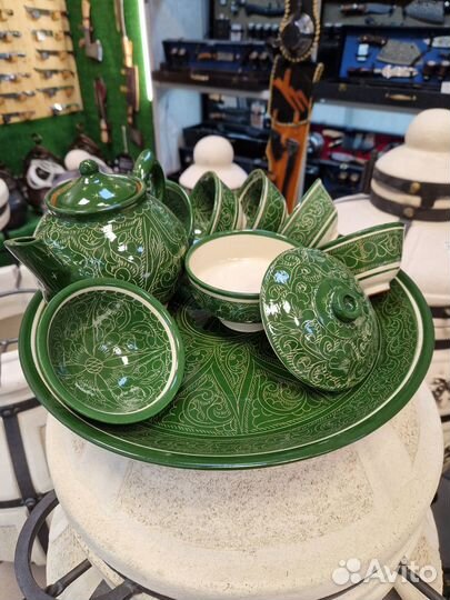 Сервиз, чайный, узбекская посуда, пиала, ляган