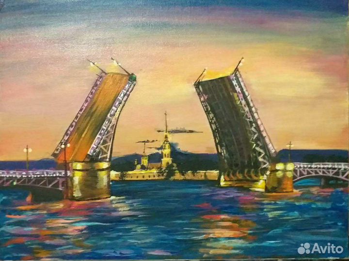 Картина Мост на Неве Спб