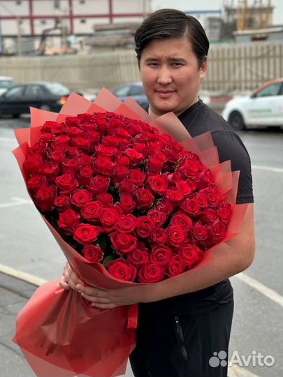 101 роза букет цветы