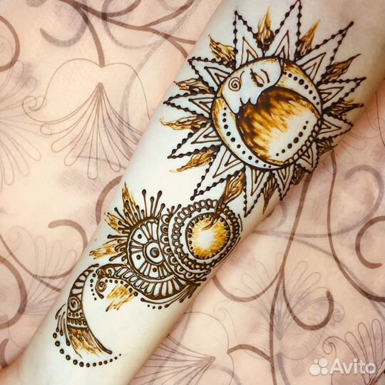 Временные татуировки хной, биотату, мехенди