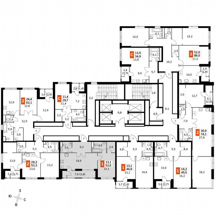 1-к. квартира, 52,6 м², 41/41 эт.