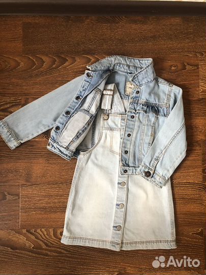 Куртка Next, жилетка, джинсы, сарафан Gap