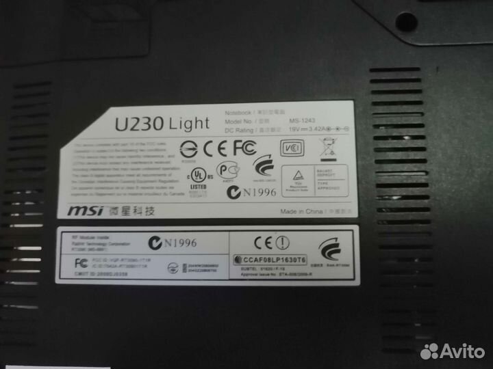 Нетбук msi на запчасти