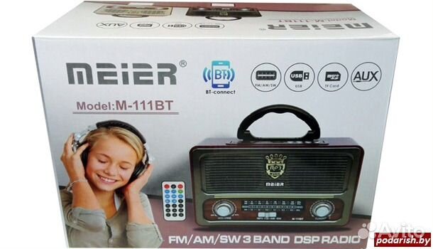 Радиоприемник ретро Meier+USB+SD+аккум M-U111