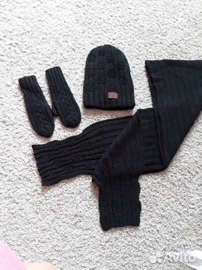 Комплект шапка+шарф +варежки